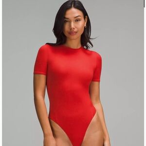 Lululemon Wundermost ultra soft Nulu short sleeve crew thong bodysuit.